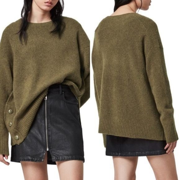 All Saints Sweaters | Nwt All Saints Rufa Jumper Khaki Crew Neck Sweater Sz M | Color: Green | Size: M | Closethustler's Closet